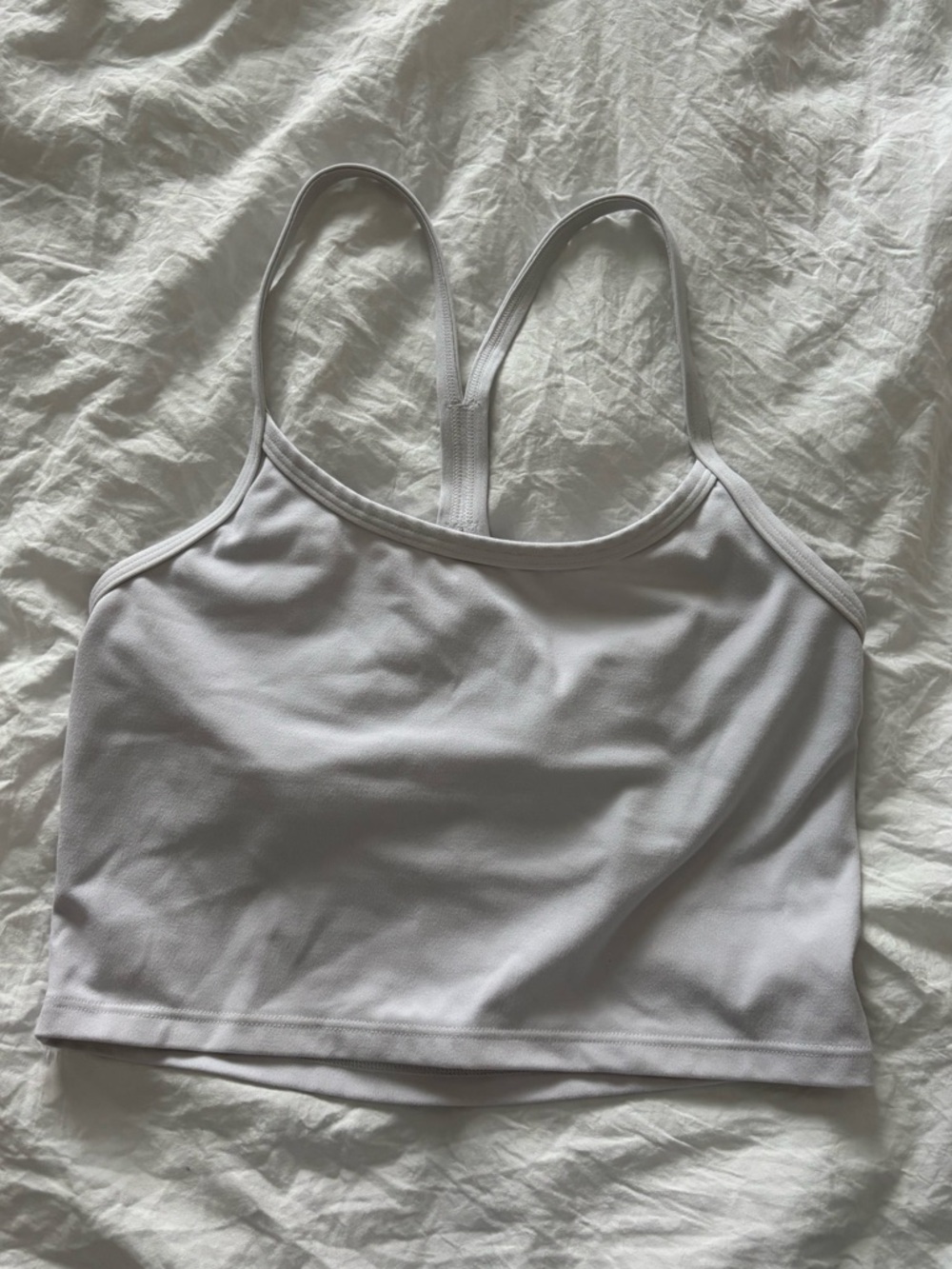 WHITE WORKOUT CROPPED TANK